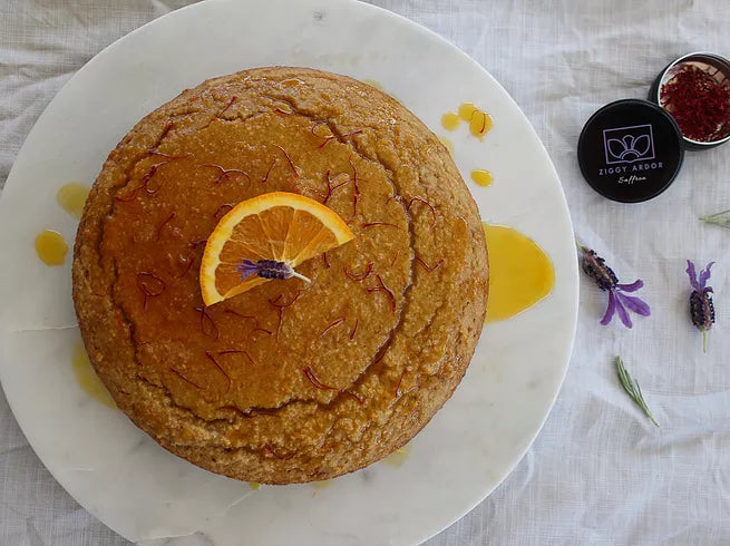 Saffron, Orange & Coconut Cake